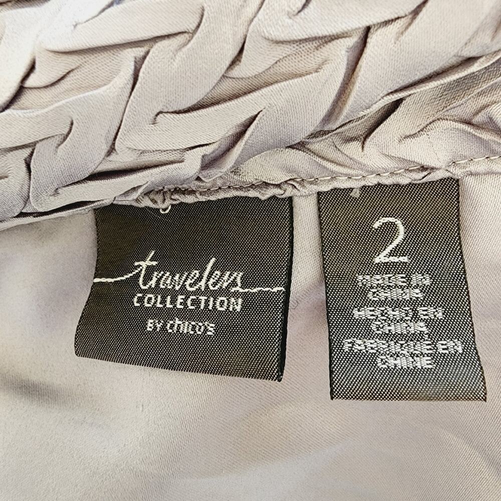 CHICOS GRAY MULTI RIPPLE POLYESTER JACKET SIZE 2(L) - Picture 4 of 8